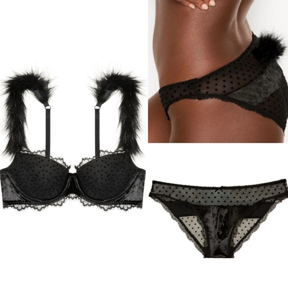 Victoria's Secret Demi Bra Pom Pom Panty